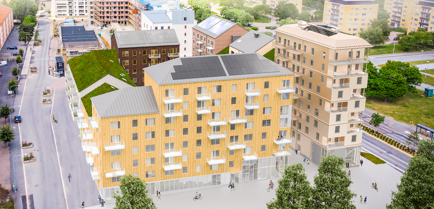 Nock bygger klimatsmarta hyresrätter i trä i Uppsala åt Midroc